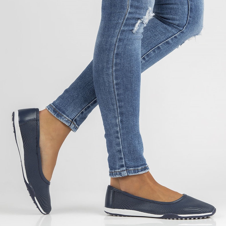 Leather Ballerinas Filippo DP3681 / 22 Nv navy blue 2