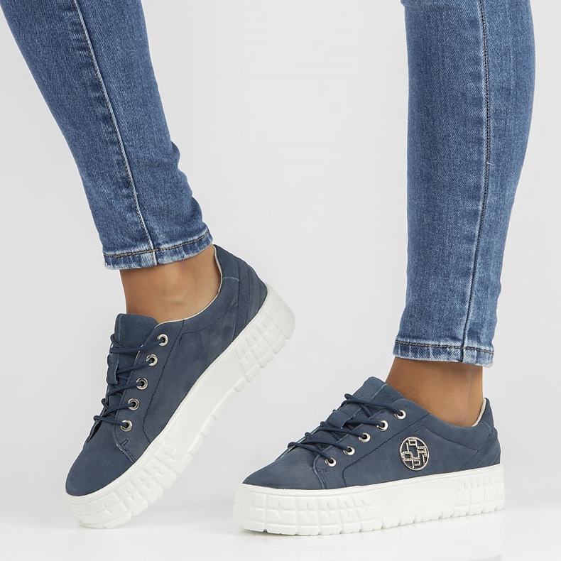 Leather sneakers FILIPPO DP3528 / 22 Nv navy blue 1