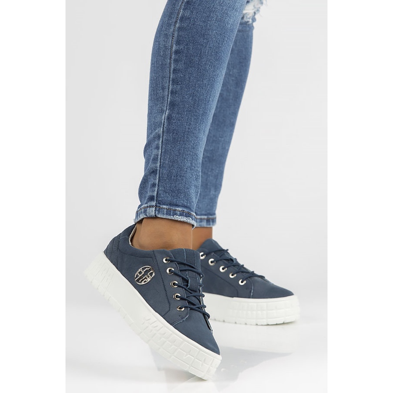Leather sneakers FILIPPO DP3528 / 22 Nv navy blue 2