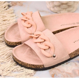 Slippers with a chain Potocki W WOL65 pink 2