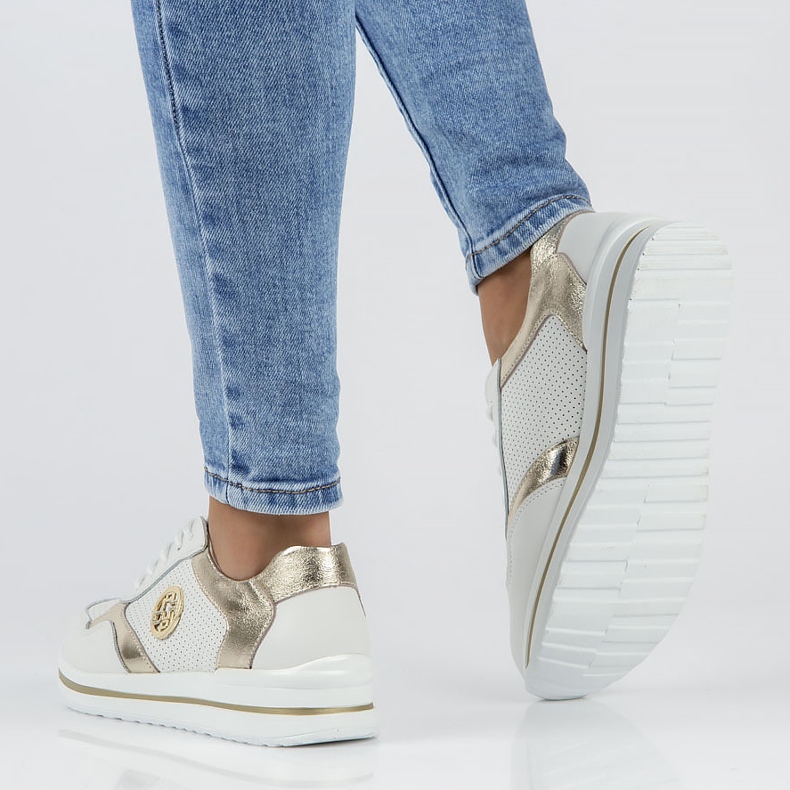 Leather sneakers Filippo DP3544 / 22 Wh Go white 2