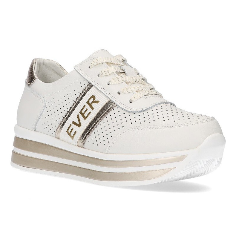 Leather Sneakers Filippo DP1414 / 22 Wh Go white gold golden 1