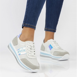 Leather Sneakers Filippo DP1414 / 22 Bl blue white grey 1