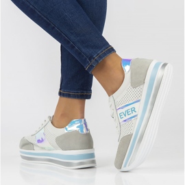 Leather Sneakers Filippo DP1414 / 22 Bl blue white grey 2