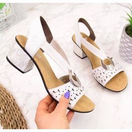 Leather sandals with rubber Rieker W RKR433 white 1