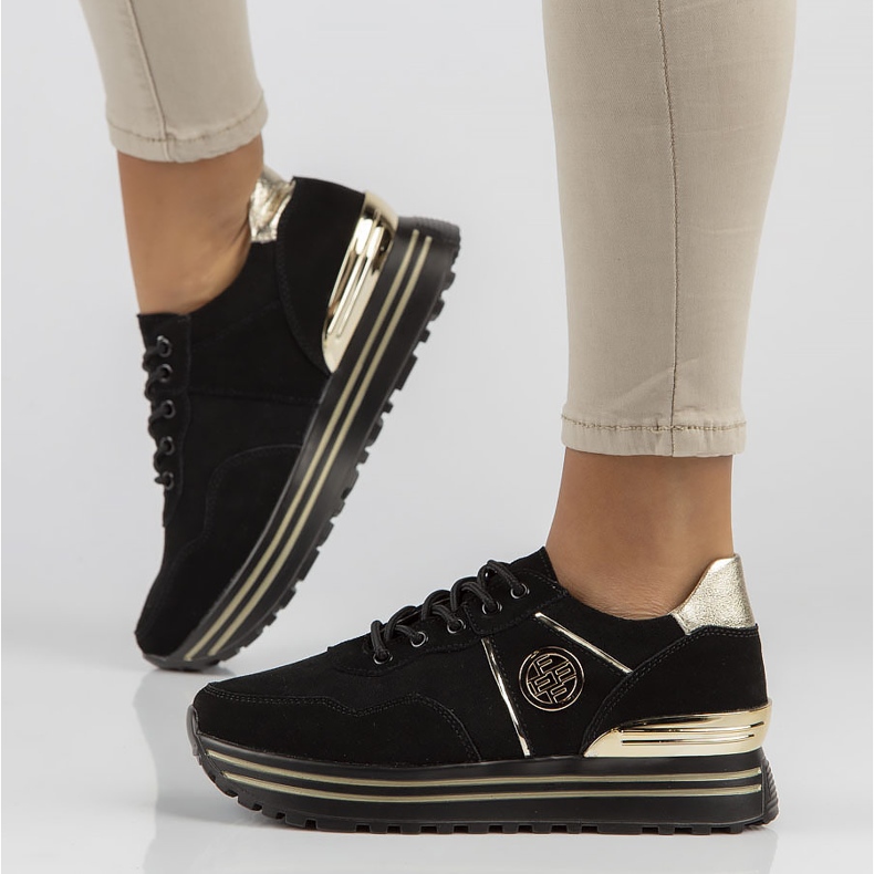 Leather Sneakers Filippo DP3538 / 22 Bk Go black 1