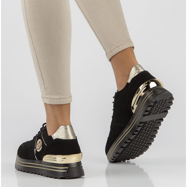 Leather Sneakers Filippo DP3538 / 22 Bk Go black 2