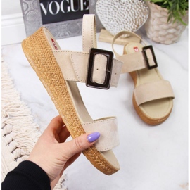 Wedge sandals Big Star W JJ276032 beige 1