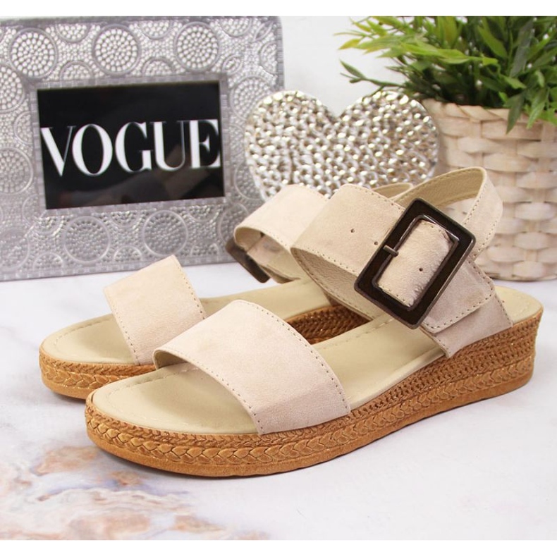 Wedge sandals Big Star W JJ276032 beige 2