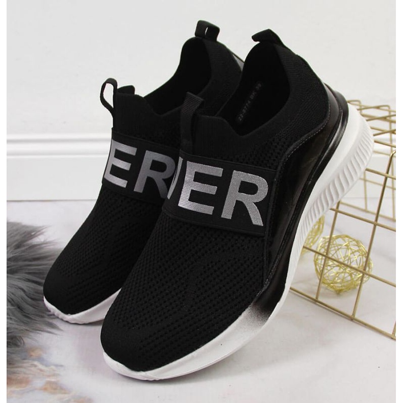 Shoes socks slip on Vinceza W JAN122A black 2