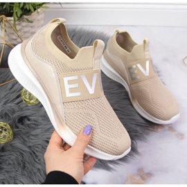 Slip on socks Vinceza W JAN122B beige 1