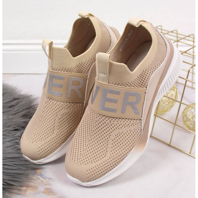 Slip on socks Vinceza W JAN122B beige 2