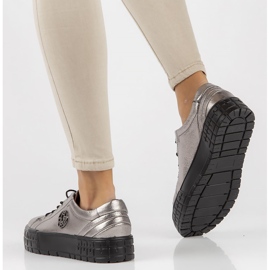 Leather sneakers FILIPPO DP3528 / 22 Gn gun metal silver 2 Leather sneakers FILIPPO DP3528 / 22 Gn gun metal silver 2