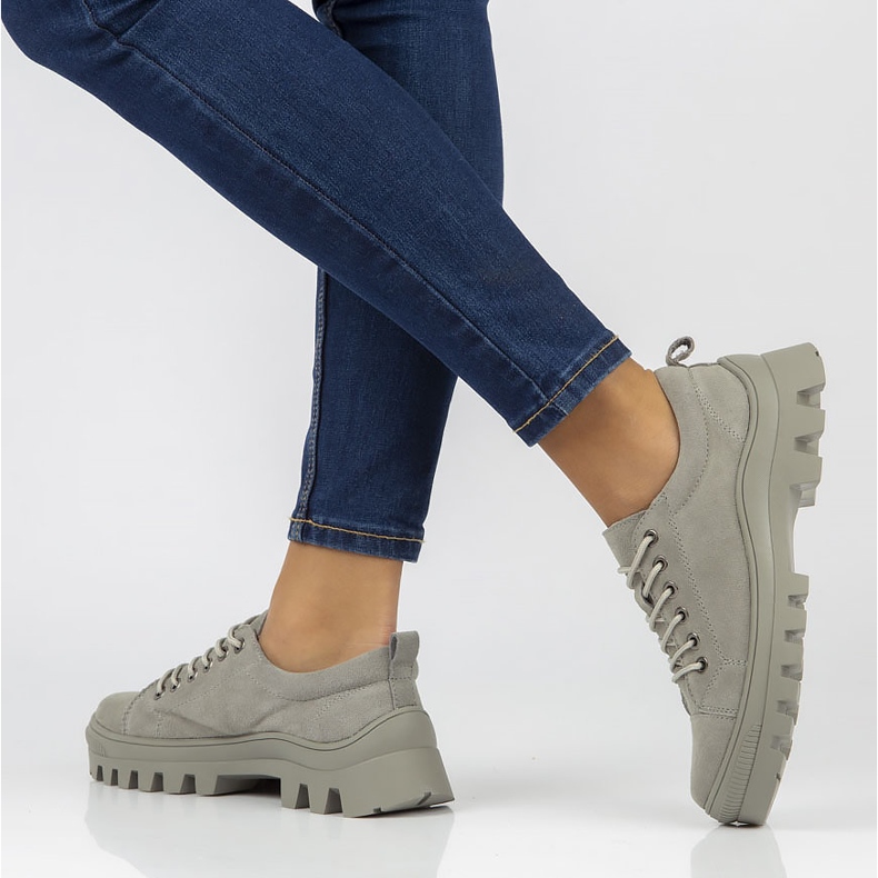 Leather FILIPPO DP3522 / 22 Gr gray sneakers grey 1