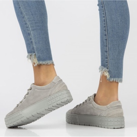 Leather sneakers FILIPPO DP3527 / 22 Gr gray grey 2