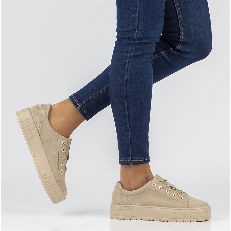 Leather sneakers FILIPPO DP3527 / 22 Be beige 1