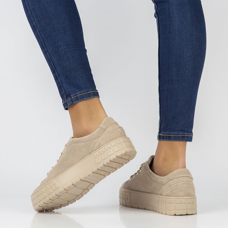 Leather sneakers FILIPPO DP3527 / 22 Be beige 2 Leather sneakers FILIPPO DP3527 / 22 Be beige 2