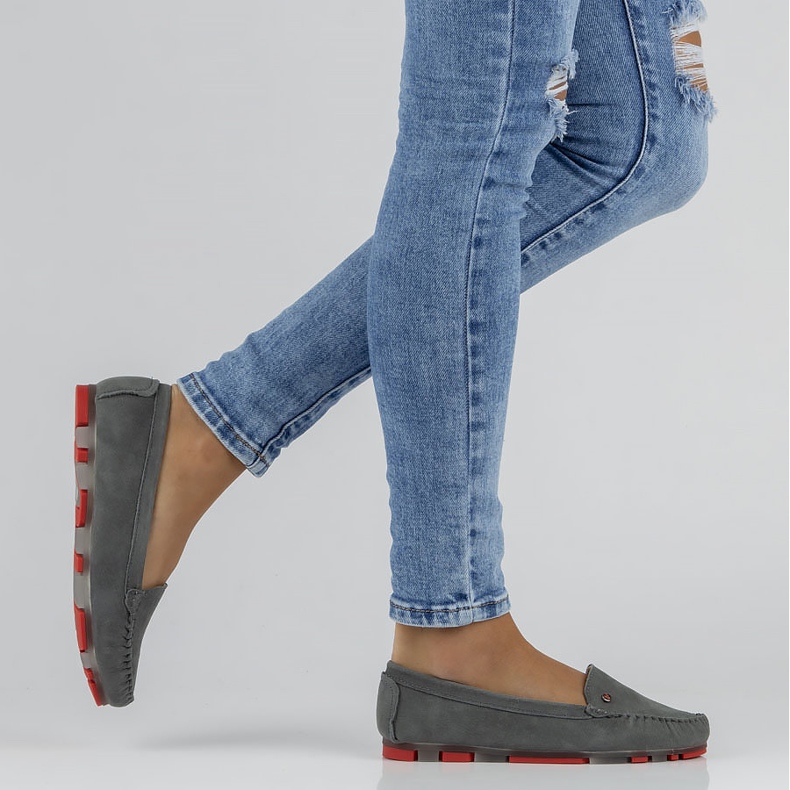 Gray leather Filippo DP2037 / 22 Gr Rd loafers grey 1