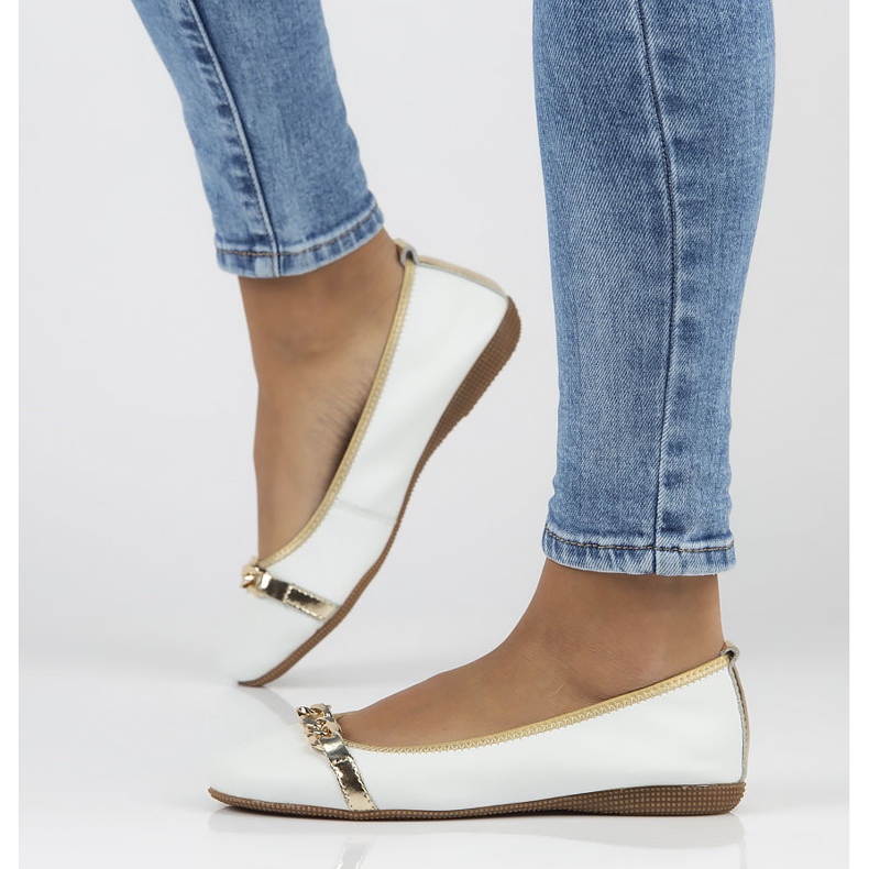 Leather ballerinas Filippo DP3709 / 22 Wh white 1