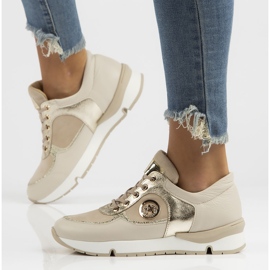 Leather sneakers Filippo 141 beige 1