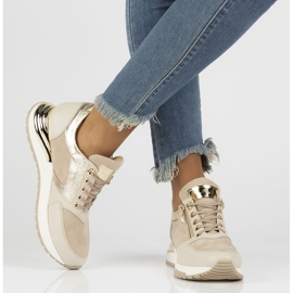 Leather sneakers Filippo 144 beige 1
