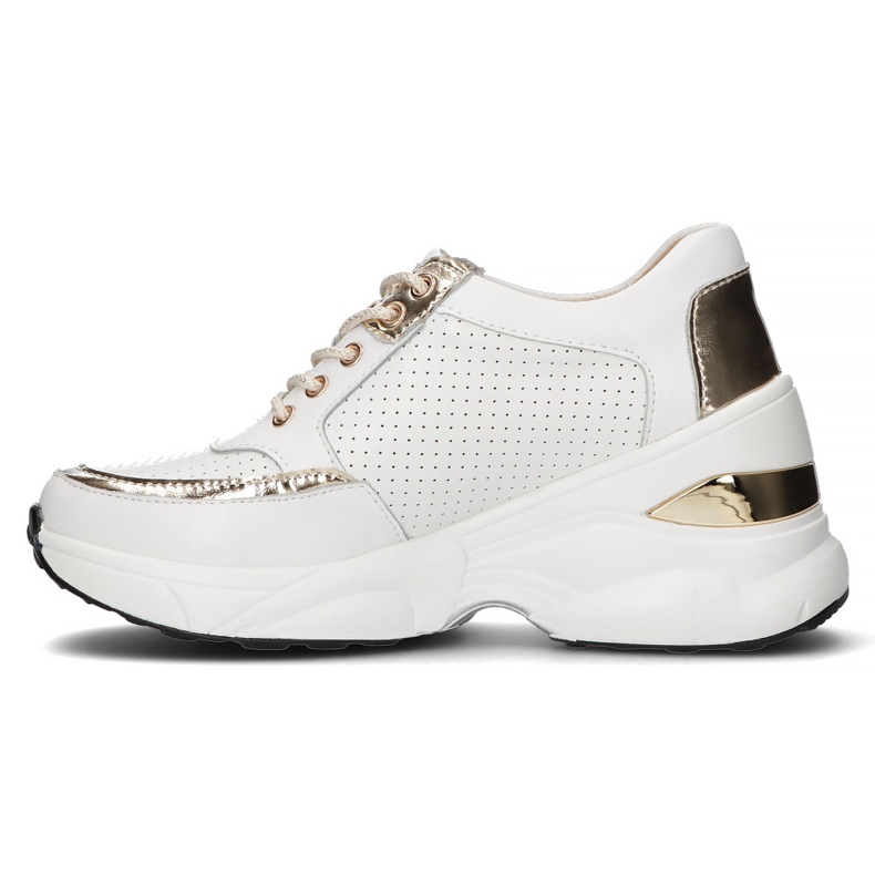 Leather Sneakers Filippo DP3655 / 22 Wh white golden 1