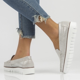 Leather loafers Filippo DP3534 / 22 Si silver 1 Leather loafers Filippo DP3534 / 22 Si silver 1