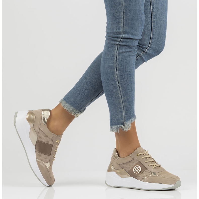 Leather sneakers Filippo DP3553 / 22 Be beige 1