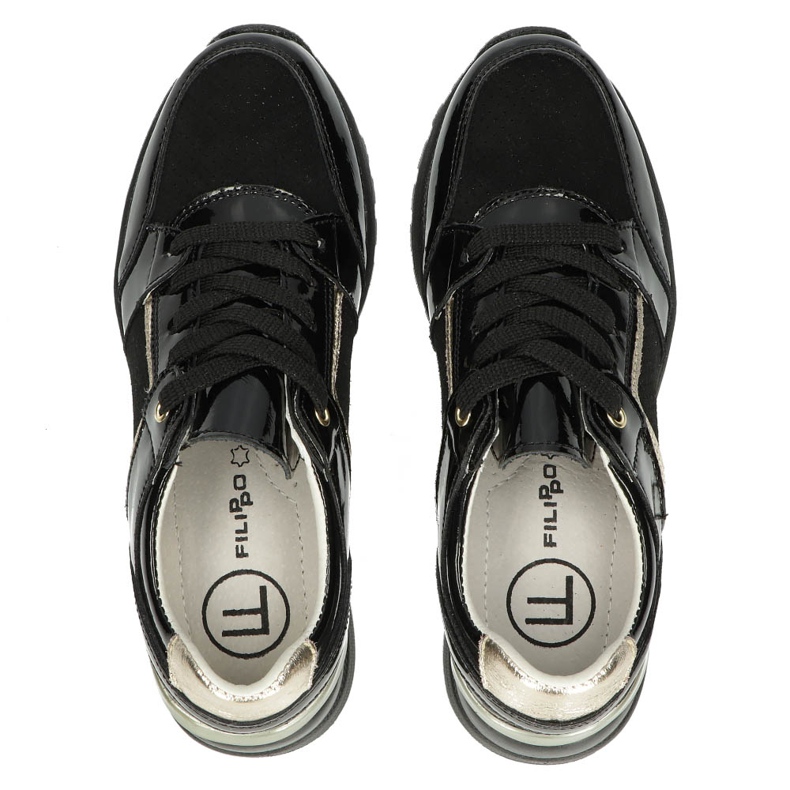 Leather sneakers Filippo DP2003 / 22 Bk Bk black 2 Leather sneakers Filippo DP2003 / 22 Bk Bk black 2