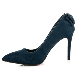 Vices Suede Heels With Bows blue 2