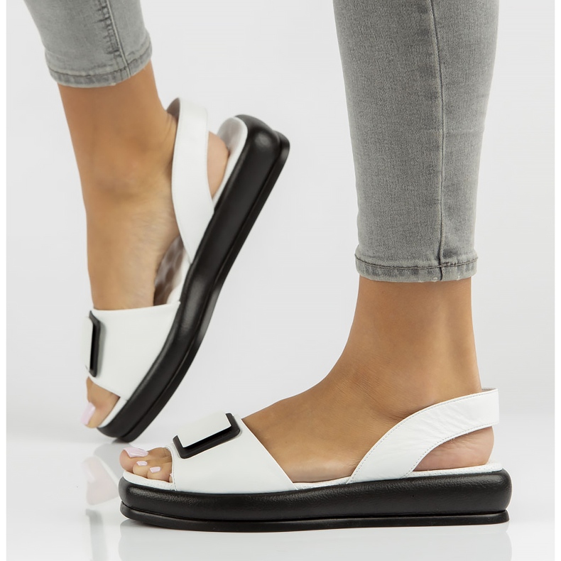 Leather sandals Filippo DS3902 / 22 Wh white 1