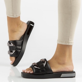 Leather slippers Filippo DK3903 / 22 Bk black 1