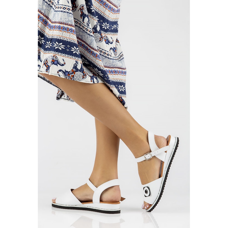 Leather sandals Filippo DS3913 / 22 Wh white 1