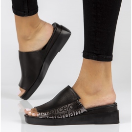 Leather slippers Filippo DK3921 / 22 Bk black 2