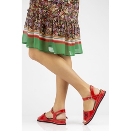 Red Filippo DS3913 / 22 Rd leather sandals 1