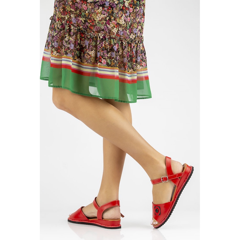 Red Filippo DS3913 / 22 Rd leather sandals 1