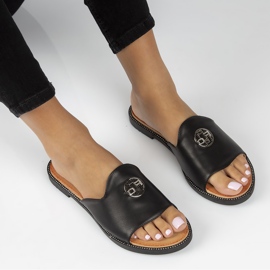 Filippo DK3668 / 22 Bk black slippers 2