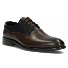 Leather shoes Filippo 3615 brown Coffe Antiq navy blue 1