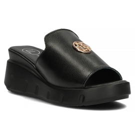 Leather slippers Filippo DK3596 / 22 Bk black 1