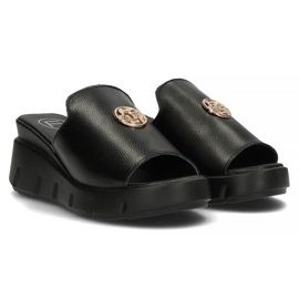 Leather slippers Filippo DK3596 / 22 Bk black 2