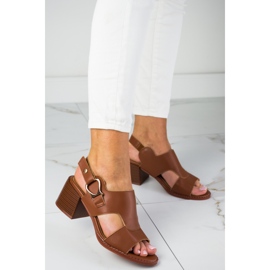 Elegant leather sandals LA.FI brown 1