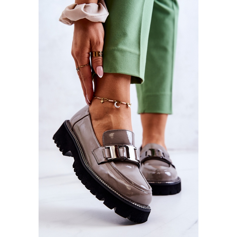 S.Barski Lacquered Leather Shoes Gray Corine grey 1