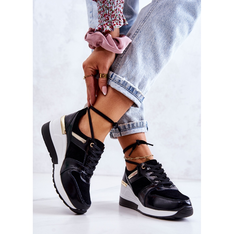 S.Barski Black and white Rayana leather sports shoes on a wedge 2 S.Barski Black and white Rayana leather sports shoes on a wedge 2