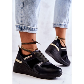S.Barski Black Rayana Leather Sport Shoes On A Wedge 2 S.Barski Black Rayana Leather Sport Shoes On A Wedge 2