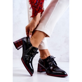S.Barski Lacquered shoes with a zipper in black and red Laurosa 2
