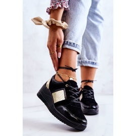 S.Barski Women's Suede Sport Shoes On A Wedge Black Larson 1