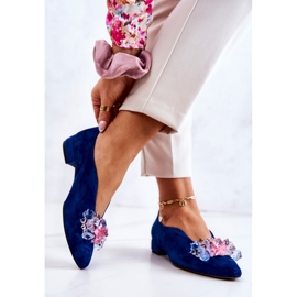 PA2 Elegant Suede Shoes With Navy Blue McQueen Decoration 2