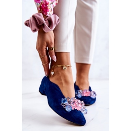 PA2 Elegant Suede Shoes With Navy Blue McQueen Decoration 1