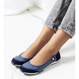 Kester navy leather ballerinas navy blue 1