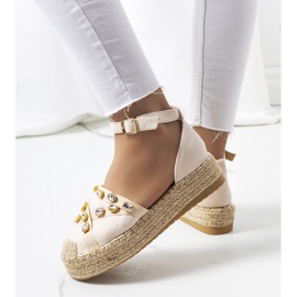 Beige espadrilles with Dide cubic zirconia 2